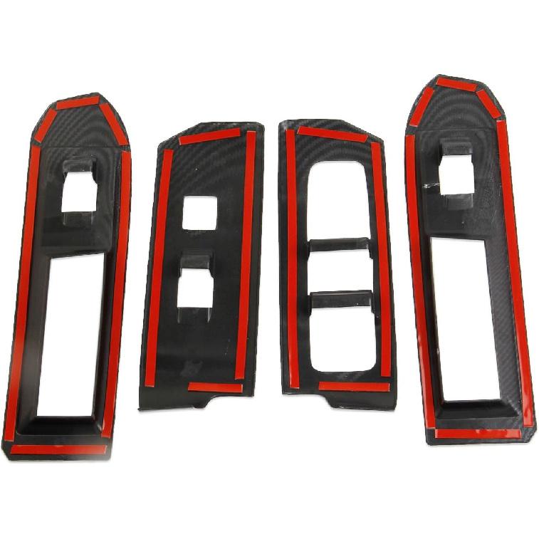 Carbon Fiber Style Interior Door Window Lift Switch Panel Cover Trims Accessoriess for 2024-2025 Toyota Tacoma