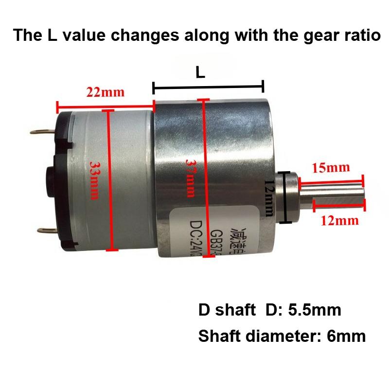 GB37-520 Hochdrehmomentmotor mit Regler DC 12V 24V Einstellbare Geschwindigkeit Vorwärts CW/CCW Smart Home Roboter Metall Elektromotor