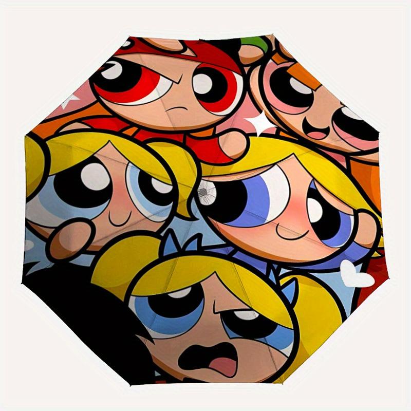 

1pc Powerpuff Girls Automatic Folding Umbrella with 8-Rib Compact & Lightweight Design, Self-Opening/ Closing039