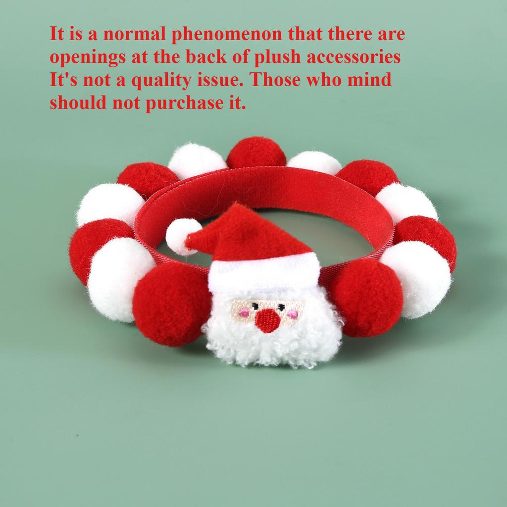 Christmas Pet Collars Cat Dog Funny Plush Balls Elastic Headpieces Party Accessories Small Medium-sized Dog Plush Cloth Dog Neck