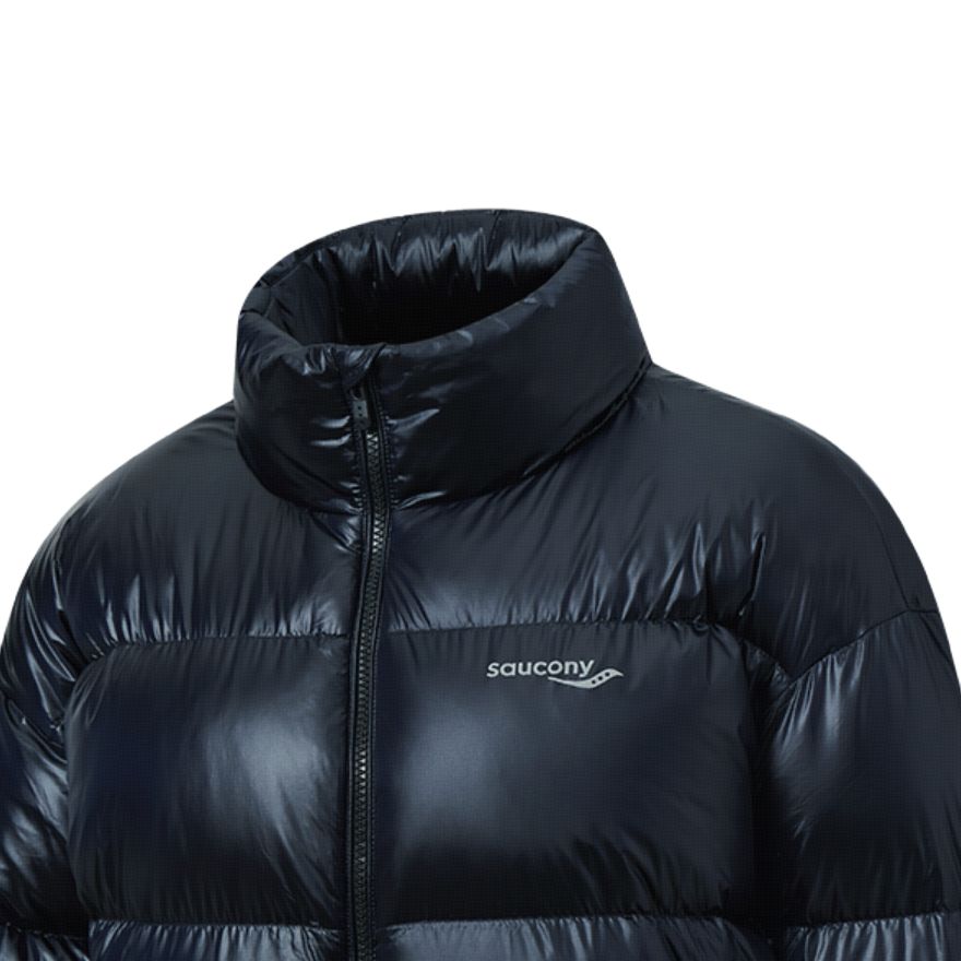 SAUCONY Solid Color Stand Collar Down Jacket Women Jackets Black SC1220006B-BK01