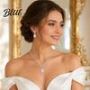 Zircon Pendant Necklace Crystal teardrop and Earrings Set for Women