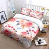 Pink Rose Floral Pattern Bedding Set For Kids Luxury Gift 3Pcs Digital Print Comforter Set Soft Comfortable Breathable