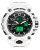 Digital Watch Sports Stopwatch Water Compatible Fashion Military Style Running Watch Dual Time Bilateral Time Display Alarm Alarm Clock Luminous 50m