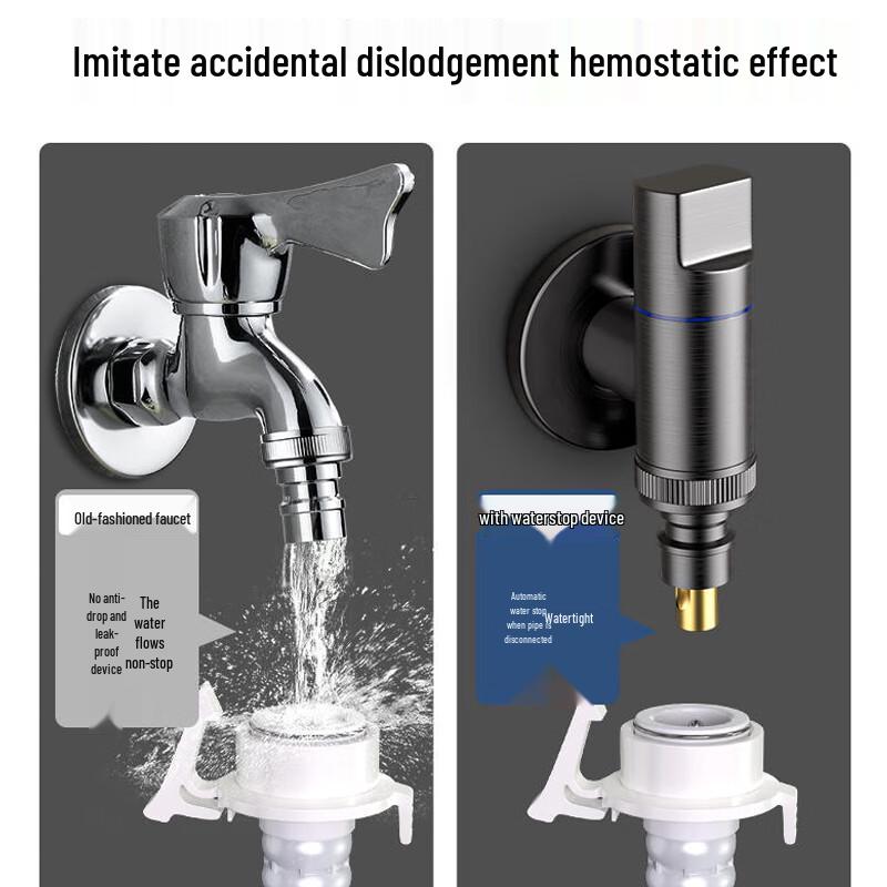 All-Copper Washing Machine Faucet with Auto Shut-off