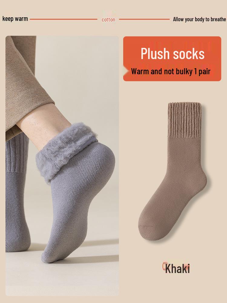 Men's Thick Fleece-Lined Winter Socks - Warm Cotton High Tube, Long Tube Style