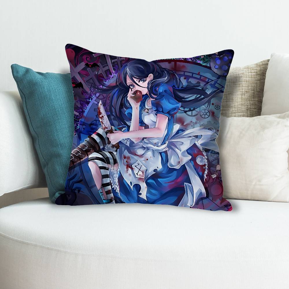 

GAME AAlice MMadness Returns Various Sizes Square Pillow Case For Car Home Bedchamber Decor Custom Valentine gift 30x30 cm