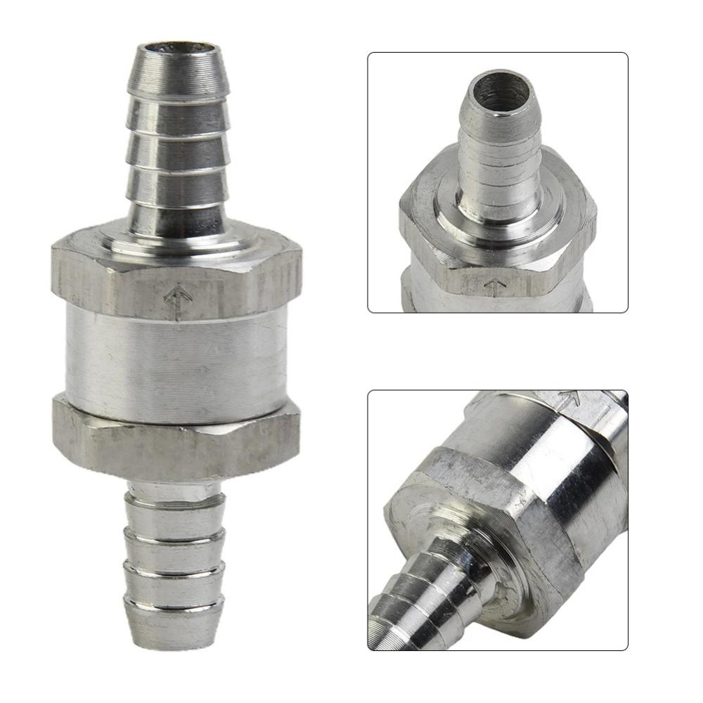 8/10mm Hose Car High Temperature Resistant Check Valve Gasoline Diesel Fuel Check Valve Aluminum Alloy One-way Check Valve