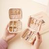 Compact Travel Jewelry Box for Necklaces & Earrings, Mini PU Storage Container