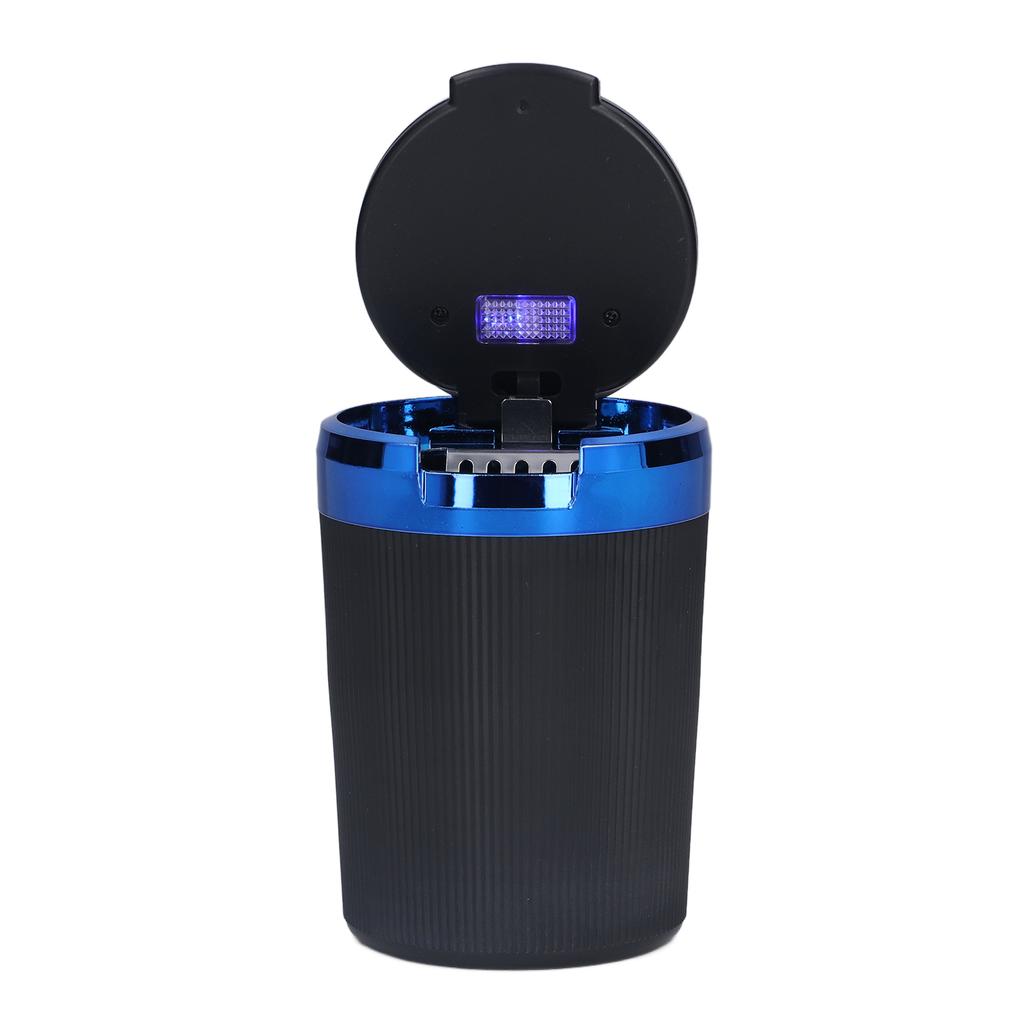 3W Luminous Car Ashtray with LED Light Lid Fireproof Smokeless Cigarette Ashtray for Home Office