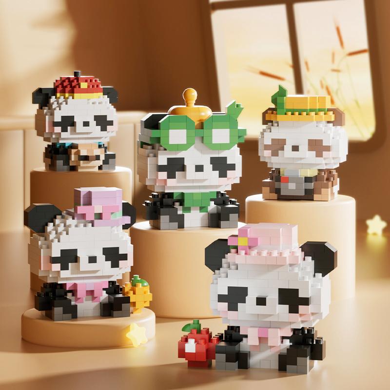 MINISO Sanrio Παιχνίδια Τουβλάκια Δόμησης Μικρο Διαμαντένια Τουβλάκια Disney Hello Kitty Kuromi Πάντα Μπλοκ Montessori Για Παιδιά Δώρα
