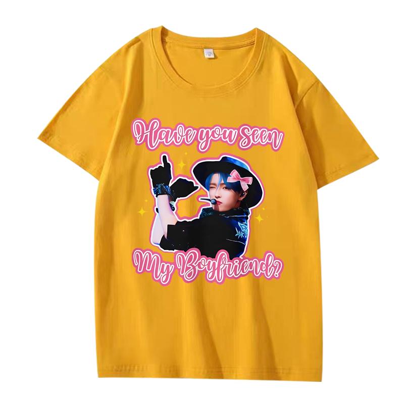 Ateez Hongjoong Cowboy Boyfriend T Shirt men women Oversized 100% Cotton Hot sale short sleeve Summer print  fashion Unisex tops