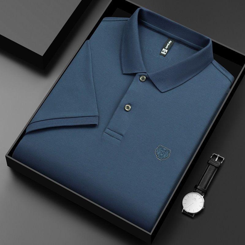 High End 100% Cotton POLO Shirt Men's Summer New Fashion Tiger Head Embroidery Short Sleeve T-shirt Lapel Half Sleeve Paul Shirt