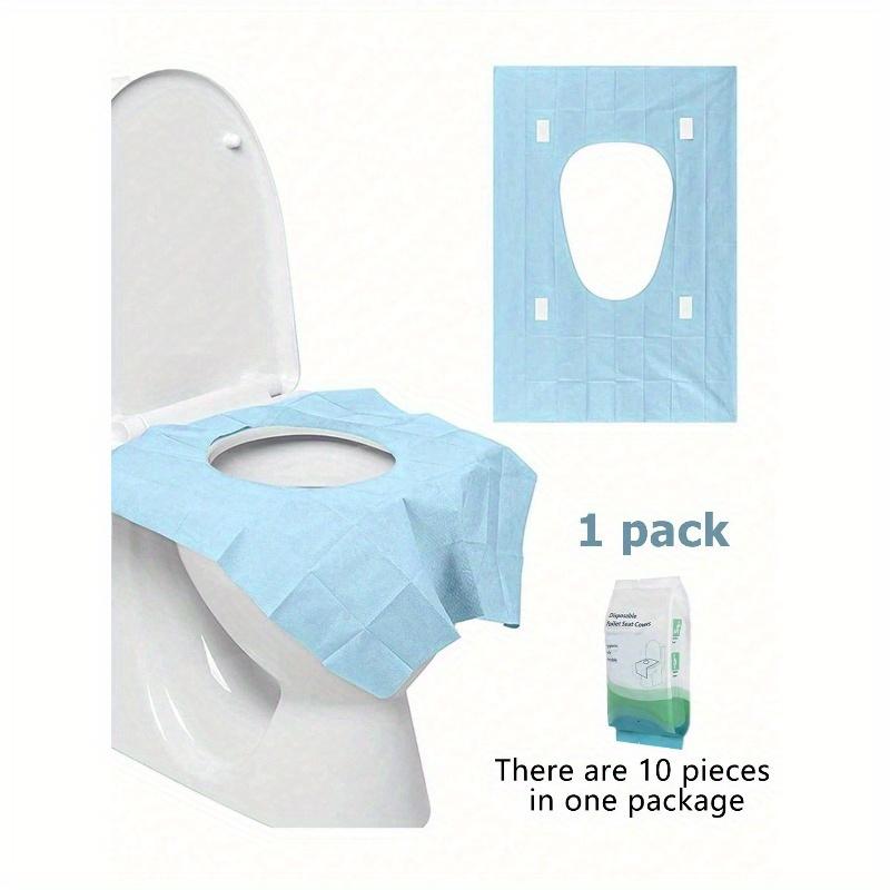 

10 шт. Одноразовые накладки на сиденье унитаза, Водонепроницаемые и портативные, Бумажный коврик для унитаза удлиненной длины для отеля, общественных мест, путешествий, клуба отдыха 40*60 синий