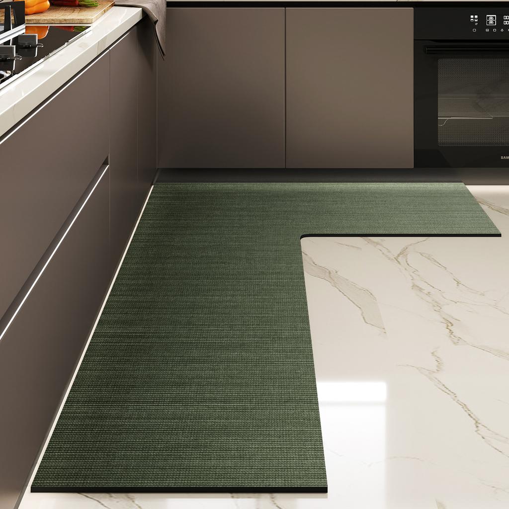 Simple And Gradual Change L-Shaped Kitchen Floor Mat, Water-Absorbing Oil-Absorbing Quick-Drying Floor Mat, Dirt-Resistant And Wear-Resistant Anti-Ski