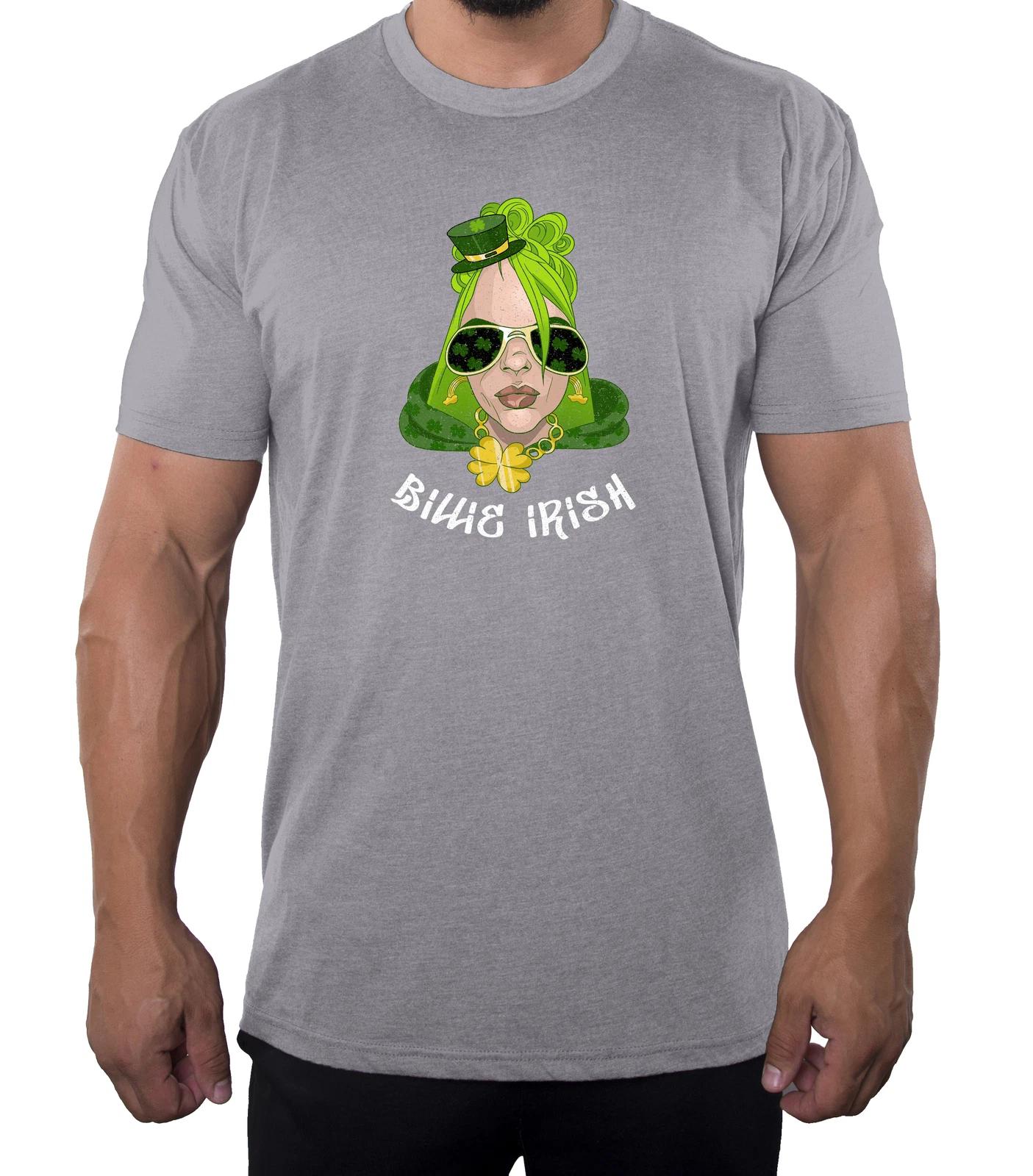 Funny Billie Eilish St Patrick s Day, Nice Patty Shirts, Graphic Men s Shirts! M