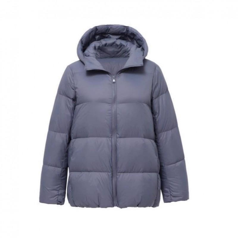 Womens Lightweight Down Puffer Jacket Short Hooded Warm Outerwear 85-90% White Duck Fill