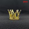 5Pcs Small Rhinestone Tiara Crown Cake Decoration Tiny Baby Crown Cake Topper For Flower Arrangements Birthday Wedding Decor
