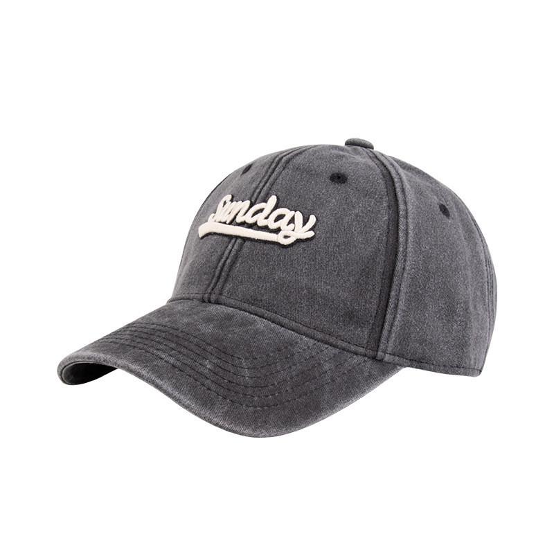 Classic Cotton Baseball Cap With Curved Brim And Embroidered Alphabet For All Seasons Sun Protection
