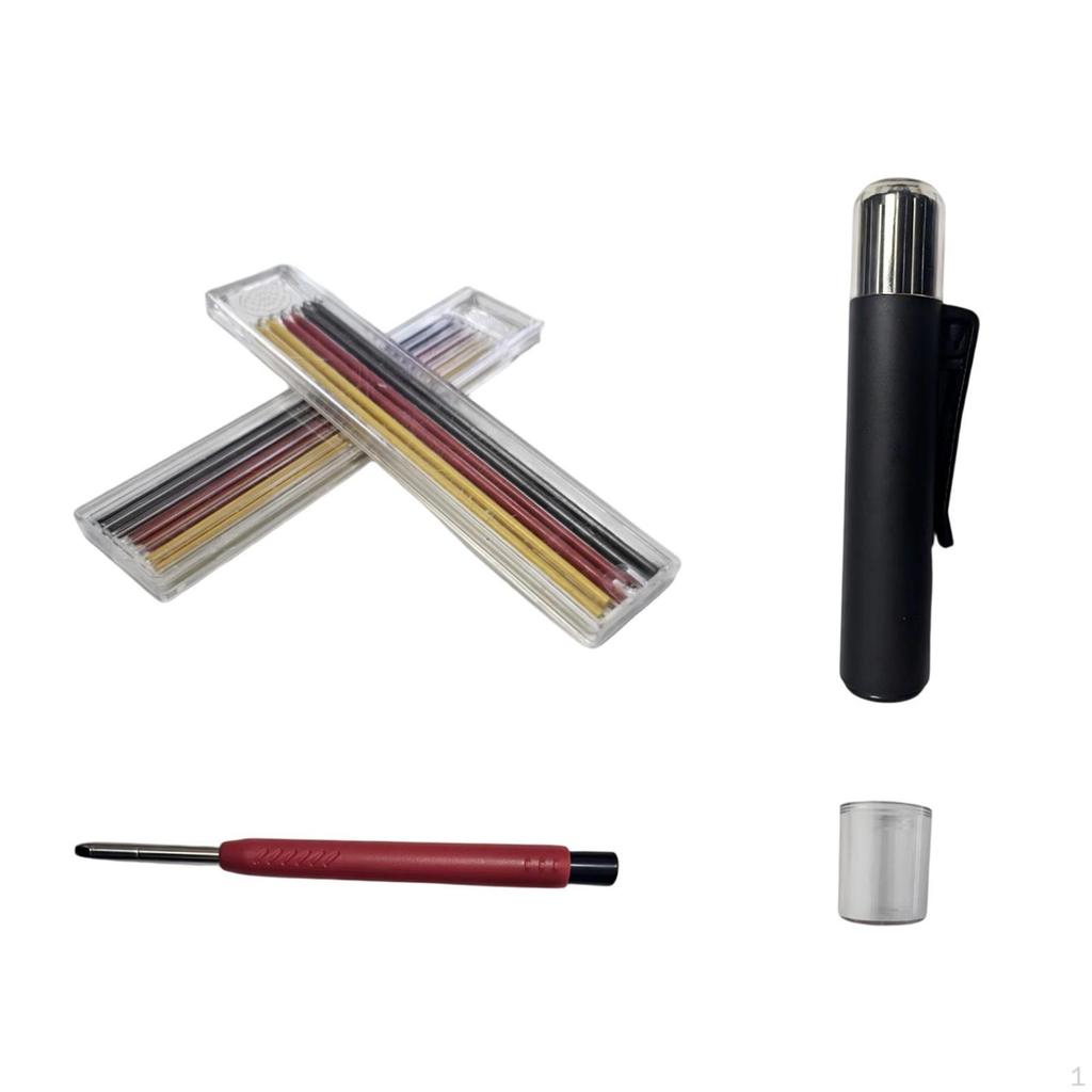 Carpenter Pencil Deep Hole Marker Set Long Head Reach Pen for Writing