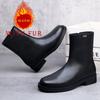 Fashion Warm Men's High Top Boots Fashion Minimalist Designer Style Work or Party Outdoor Trendy Youth Street Shoes Black New Versatile