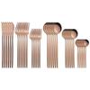 36Pcs Black Gold Cutlery Set Knives Dessert Fork Coffee Spoon Dinnerware Flatware Stainless Steel Silverware Party Tableware Set