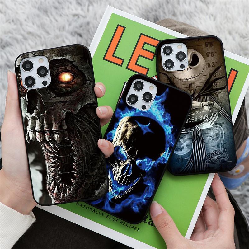 

Череп Мягкий чехол для iPhone 12 11 Pro Max XR 7 X Samsung A52 A32 A50 A51 S21 A12 A71 A72 Huawei P20 Lite Xiaomi Mi 11 Lite Redmi Note 10 8 9 Cover