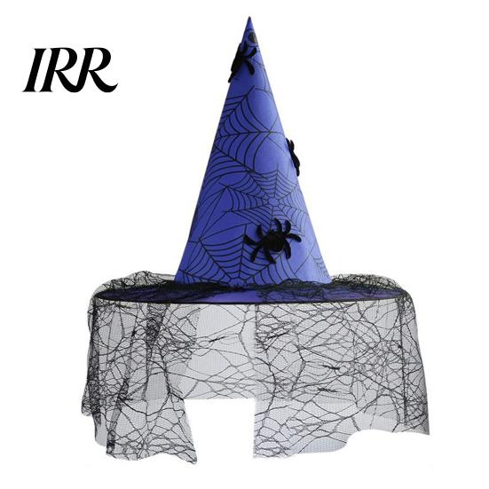 Costume Accessories for Carnival Nights Halloween Witch Hat, with Lace Mesh And Simulated Spiders, Gothic Style Holiday Photo Props Accessory, Parties