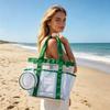 DYS Large Mesh Beach Tote Bag, Family Bag for Toys & Vacation Essentials, Quick Drying Sand-proof Waterproof Storage Pouch