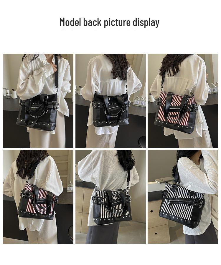 Women's Fashion Niche Rivet Shoulder Tote Bag