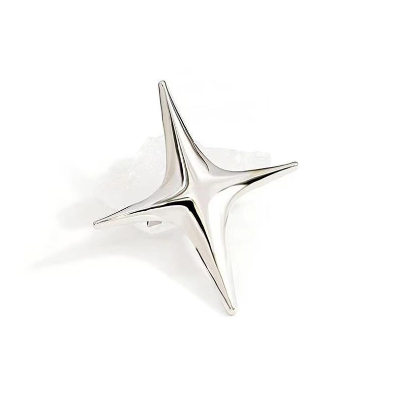 Punk Rock Silver Color Metal Cross Star Brooches Temperament Jesus Lucky Brooch Pins For Men Women Shirt Jewelry