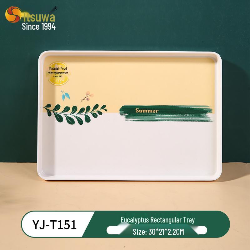 Wuhua A5 Eukalyptus Melamin Geschirr: Langlebige, leicht zu reinigende Schüsseln & Teller in Lebensmittelqualität, ideal für den Hausgebrauch.