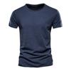 Men's And Women's Color Slub Cotton Round Neck Short-sleeved T-shirt