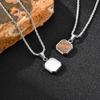 Vnox Quadratischer Holzanhänger Halskette aus Edelstahl mit gedrehter Kette, Wasserdicht Hypoallergen Minimalistischer Schmuck Geschenk für Männer