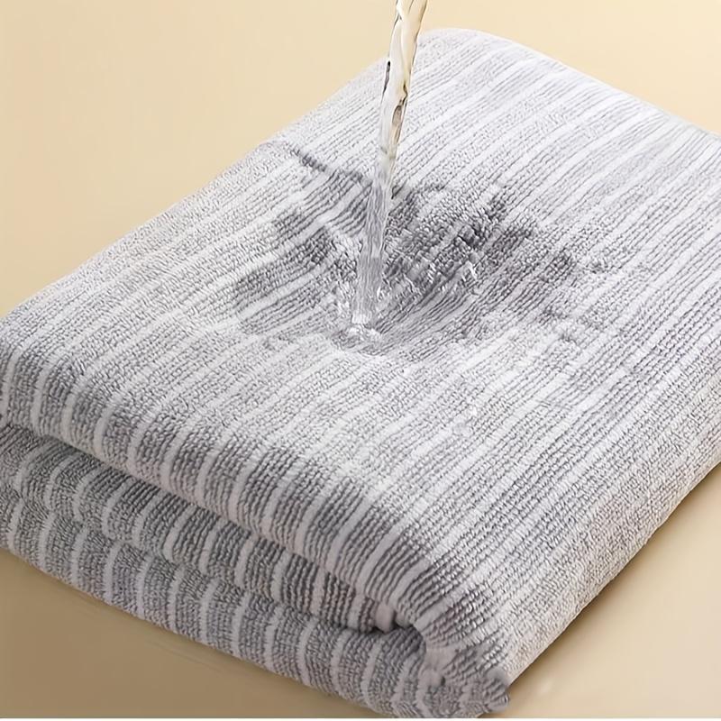 Extra Large Bath Towels 105x200cm - Super Absorbent Quick-Dry Microfiber with Contemporary Striped Design for Spa, Gym, Bathroom, Beach & Travel
