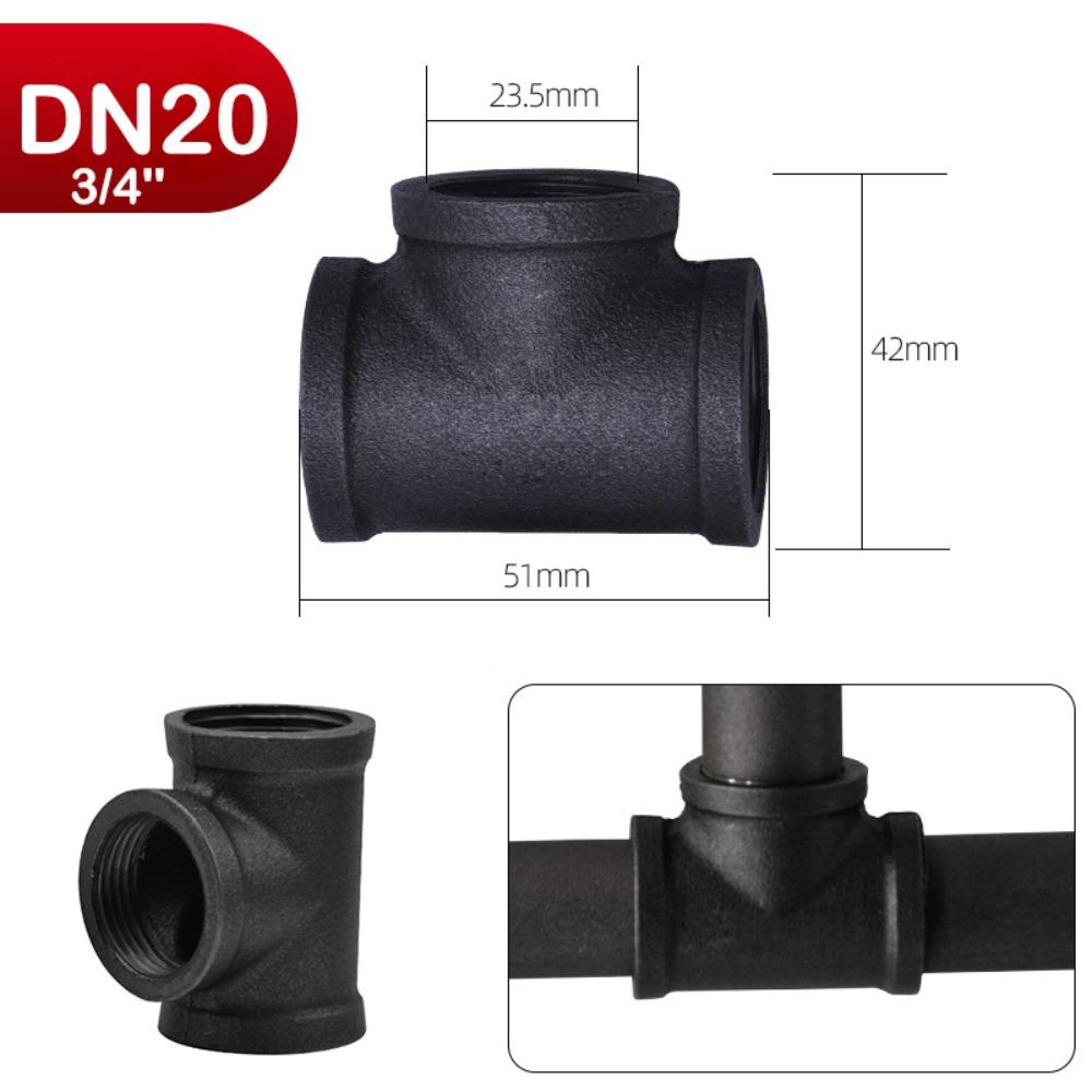 New Black Pipe Fittings Malleable Iron 1/2'' 3/4'' 1'' Pipe Connection Threaded Elbow Pipe Accessories