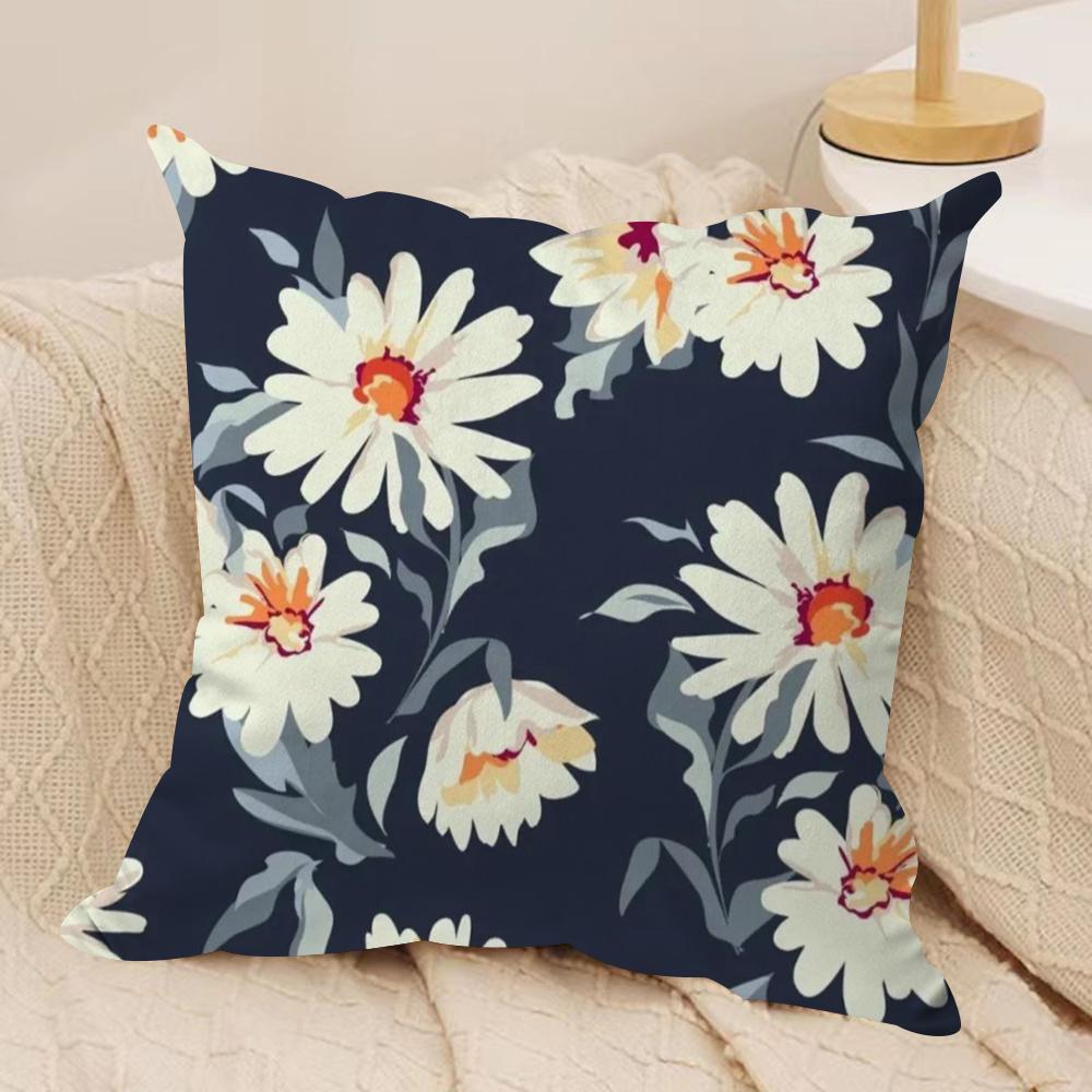 Classic Fresh Floral Pattern Cushion Cover Soft Plush Fabric DoubleSided Printed Cushion Covers for All Seasons Home Decor