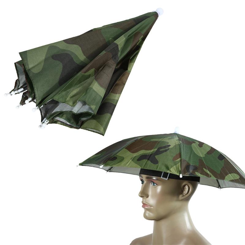 55/65cm Portable Outdoor Umbrella Hat Cap Folding Women Men Umbrella Fishing Hiking Golf Beach Headwear Handsfree Umbrella