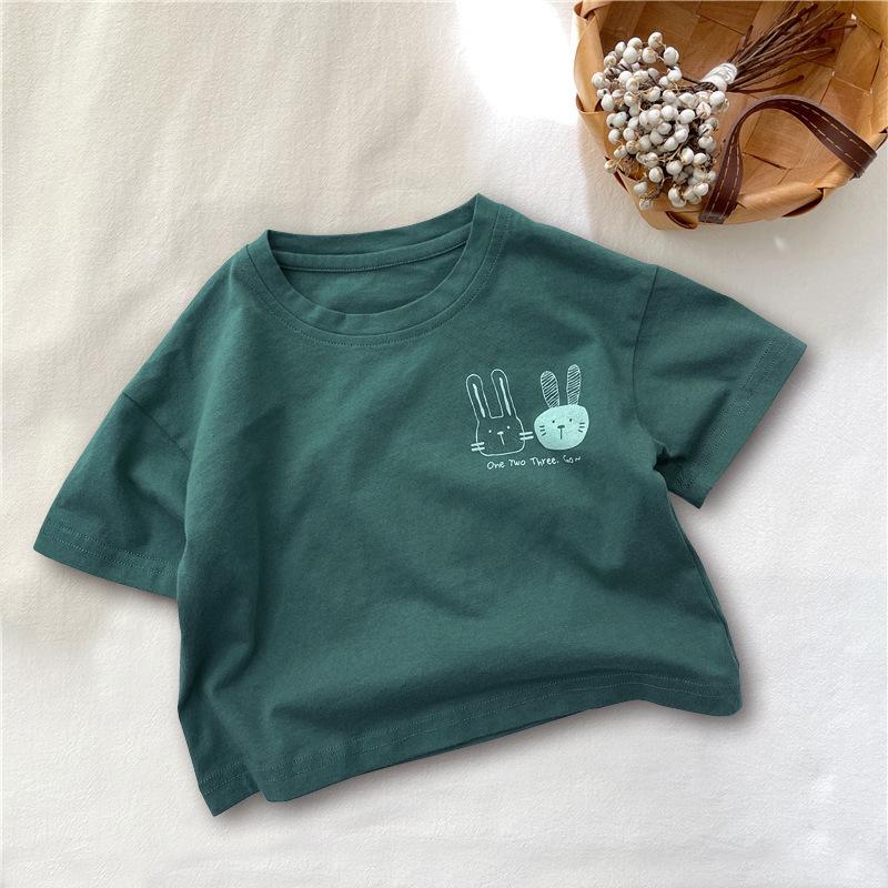 Toddler Korean Style Cartoon Short Sleeve Cotton T-Shirt