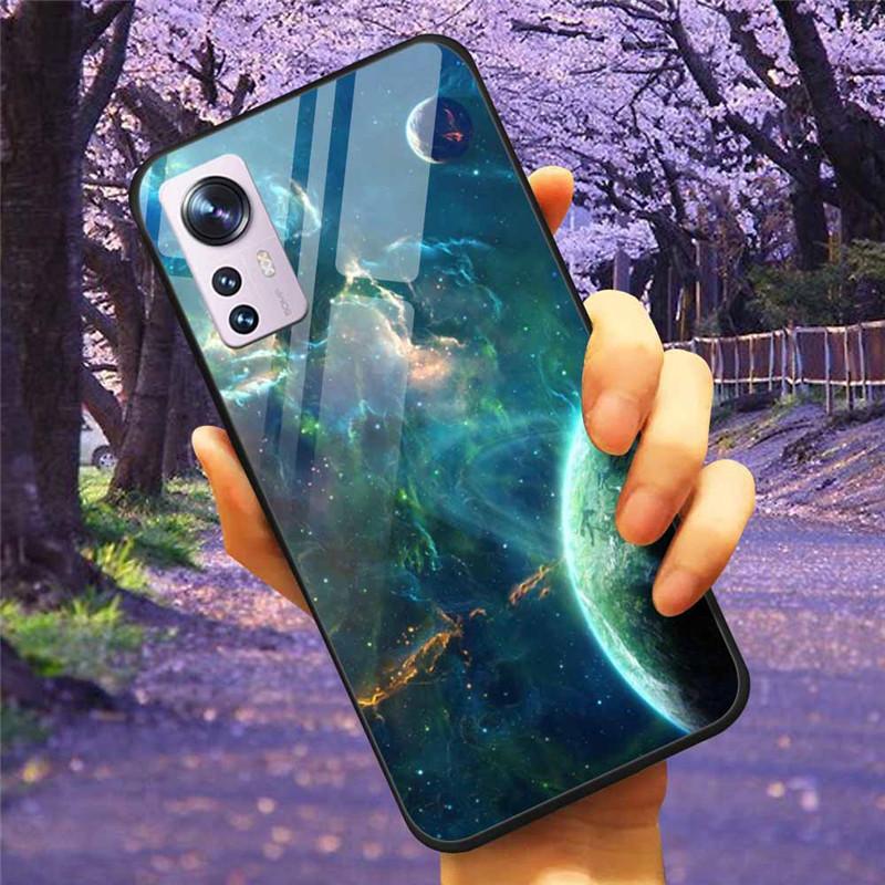 For Xiaomi 12T / 13T Case Tempered Glass SPACE Marble Luxury Hard Back Cover for Xiaomi 13T Pro / 12TPro Bumper for Xiaomi13T