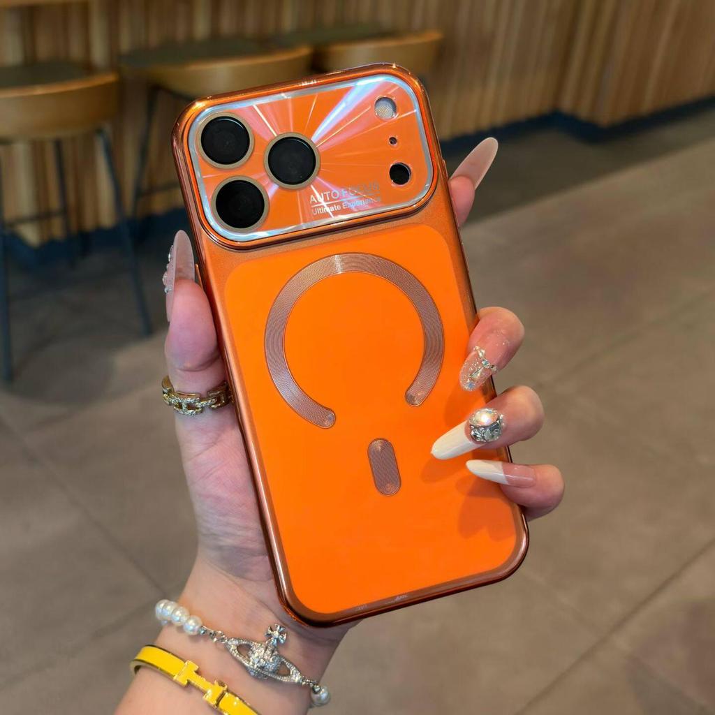 Compatible Apple 17 Pro Max Magnetic Plating Case with iPhone 16 Lens Film Cover