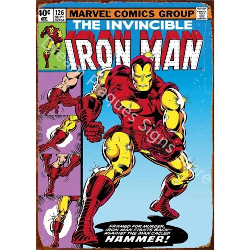 

Marvel Metal Wall Sign, Superhero Decor Plaque 15x30cm