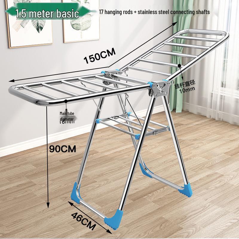 Floor-Standing Folding Towel and Clothes Rack for Hairdressing Salons and Barber Shops