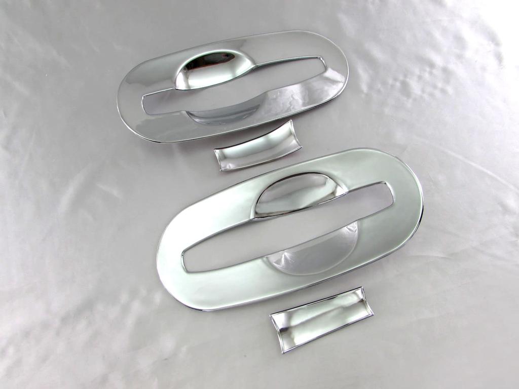 BRIGHTZ Finish Stainless Steel Door Handle Set with 2 N-VAN JJ1/JJ2 Ultra-Mirror Covers, Plated, 4-Piece [DHC-SARA-127] (Compatible JJ, J1, J2, 1,