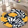 1PC Floral Pattern Office Round Area Rug, Mat Suitable For Office, Under Office Chairs Bedroom Living Room Home Decor, Room Deco