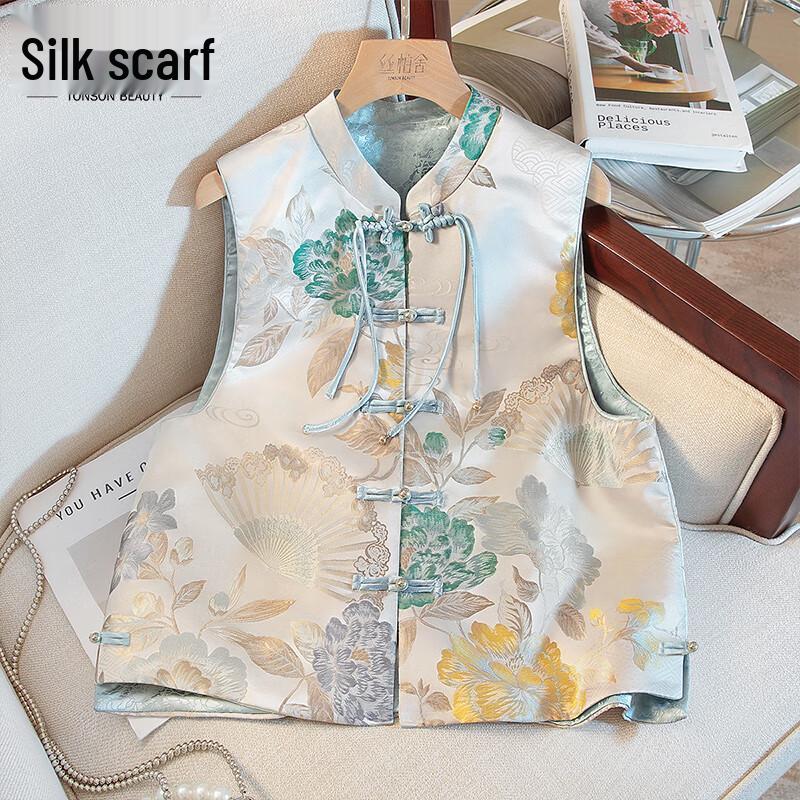 

Жилет жаккардовый в новом китайском стиле Сибоше XL