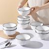 5-Inch Nordic Ceramic Rice Bowl Set - Creative Diamond Design