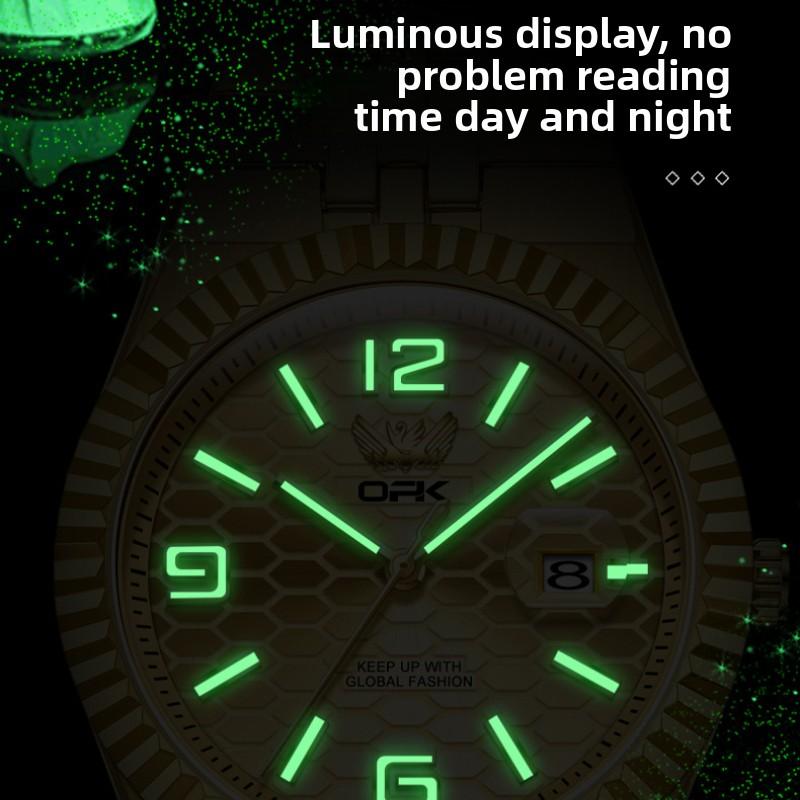 OPK Brand Watch Simple Atmosphere Quartz Watch Single Calendar Luminous Waterproof Men's Watch Men's Watch