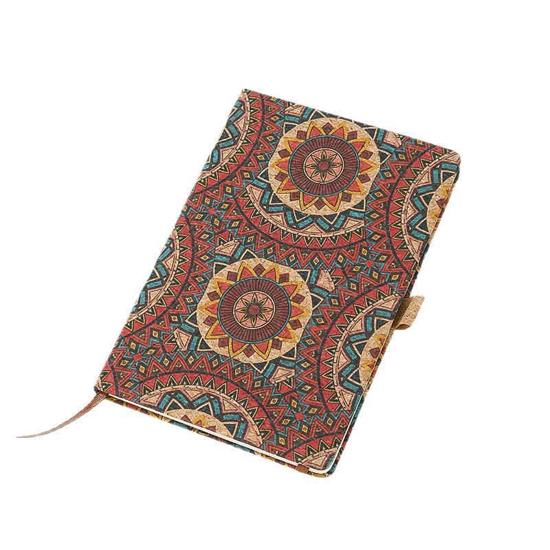 Travel Souvenir Cork Notebook A5 Notepad Retro Pattern
