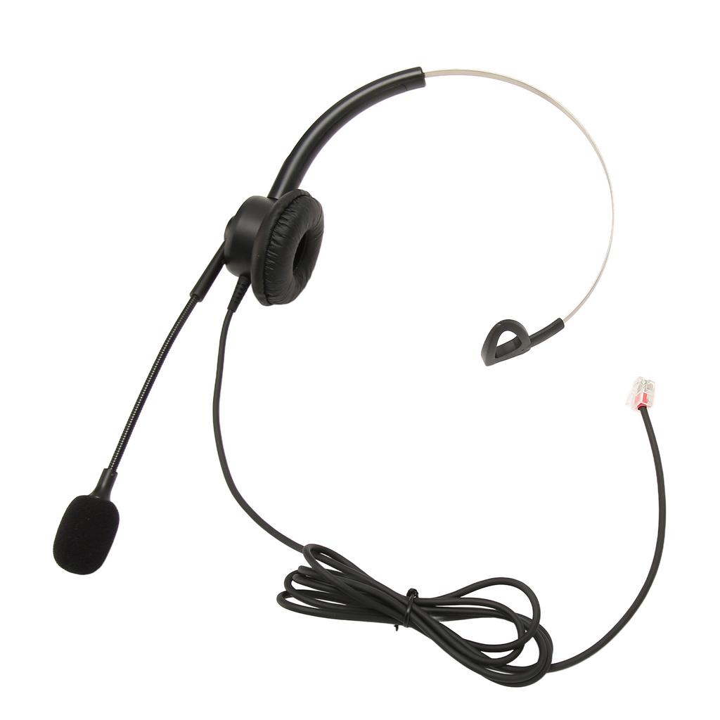 Telephone Headset Single Ear Professional Noise Canceling Adjustable Wired Phone Headset for Call Center Customer